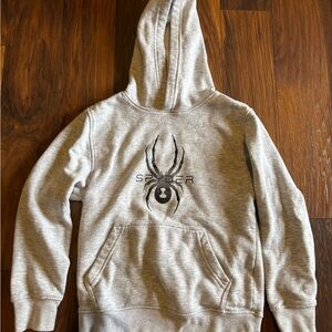 Spyder Gray Hoodie with Bold Spider Graphic